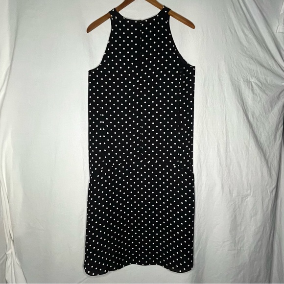 Theory Adlerdale-Haze Dot 100% Silk Slip Dress. Sz 6, black w/ivory dots. EUC - Picture 3 of 11